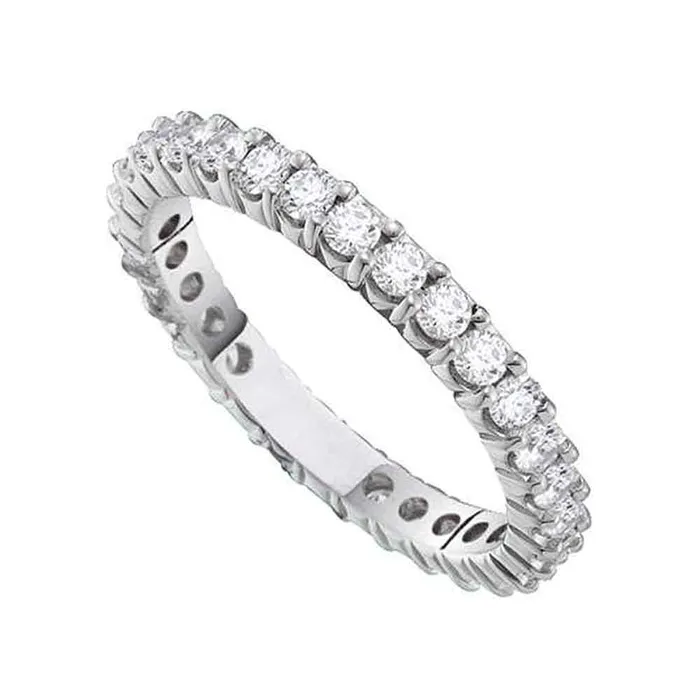 14kt White Gold Womens Round Paveset Diamond Eternity Wedding Anniversary Band 12 Cttw mayamila Rings
