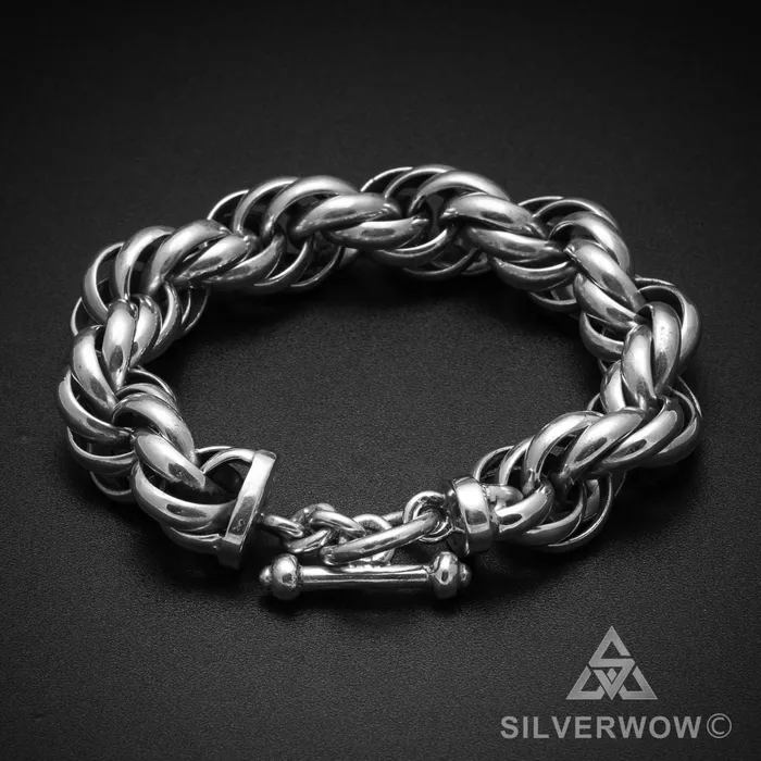Bracelets Very Big 15mm Rope Bracelet silverwow
