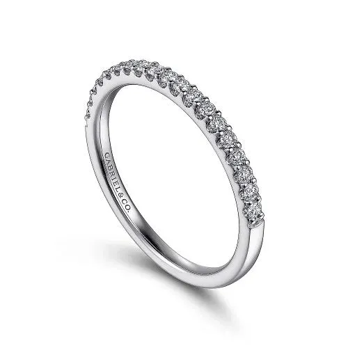 Montreal 14K White Gold Shared Prong Diamond Wedding Band 023 ct GABRIEL CO Rings