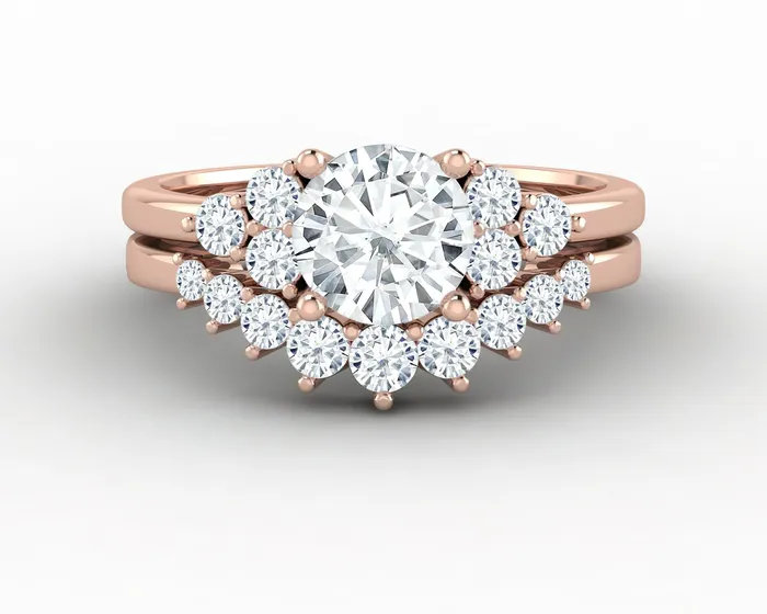Sapheena Jewelry Astrid 10 Ct Round Cut Bridal Set Rings