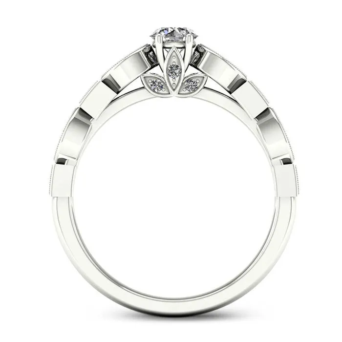 038 CT TW Natural Diamond Alternating Antique VintageStyle Bridal Engagement Ring Set in Solid 14K White Gold Goldia Rings 038 CT TW Natural Diamond Alternating Antique VintageStyle Bridal Engagement Ring Set in Solid 14K White Gold Goldia Rings