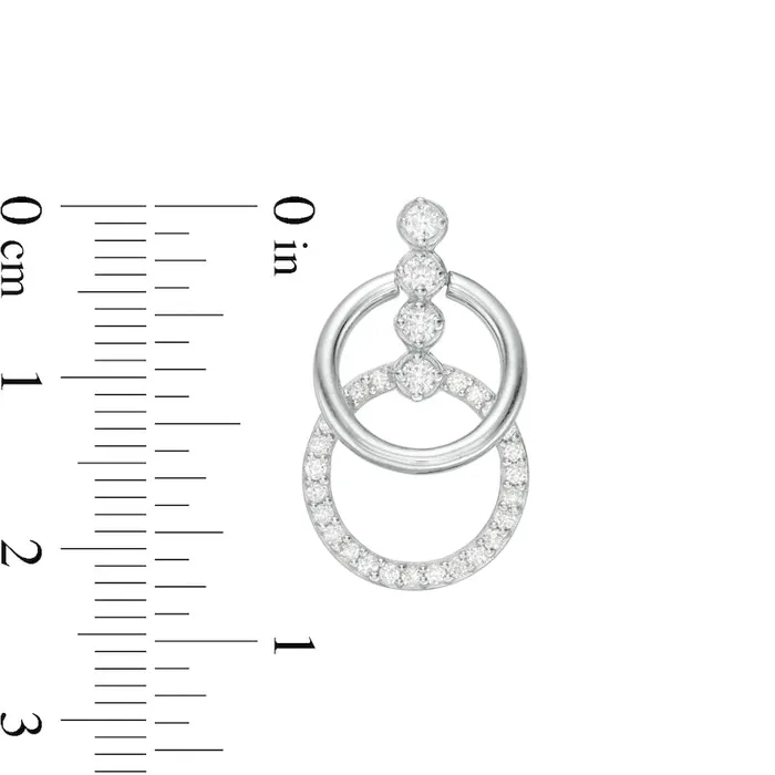 063 CT TW Diamond Double Doorknocker Drop Earrings in 10K White Gold Goldia Earrings