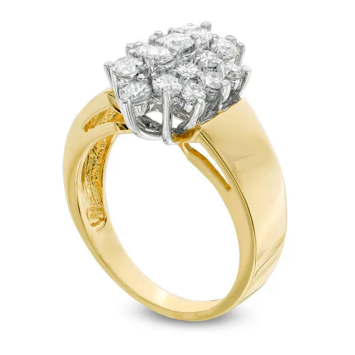 10 CT TW Marquise Composite Natural Diamond Engagement Ring in Solid 14K Gold Goldia Rings
