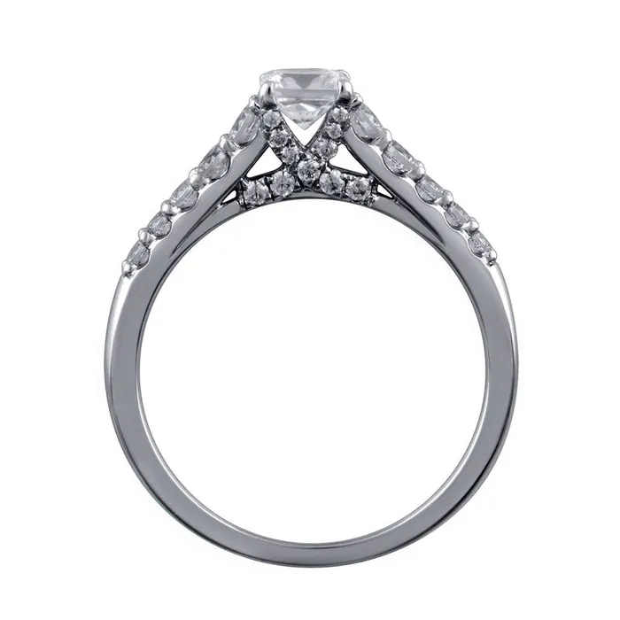 10 CT TW PrincessCut Natural Diamond Engagement Ring in Solid 14K White Gold Goldia Rings 10 CT TW PrincessCut Natural Diamond Engagement Ring in Solid 14K White Gold Goldia Rings