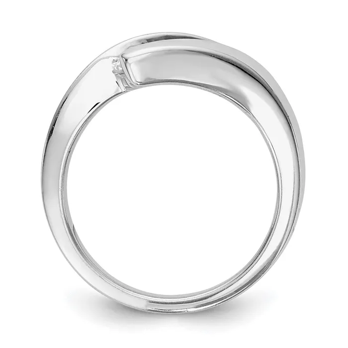 14K White Gold 3Stone Real Diamond Band Goldiacom Rings
