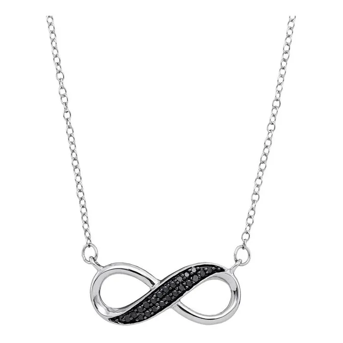 14k White Gold Black Diamond Infinity Pendant Necklace 16 Cttw gndatlanta Necklaces 14k White Gold Black Diamond Infinity Pendant Necklace 16 Cttw gndatlanta Necklaces