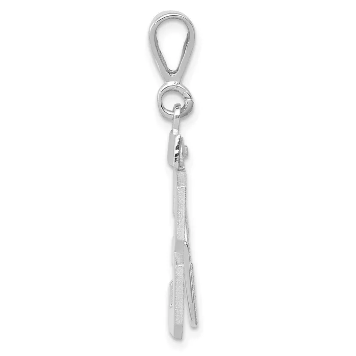 14k White Goldw Medium Polished Number 53 Charm Goldia Charm Necklaces
