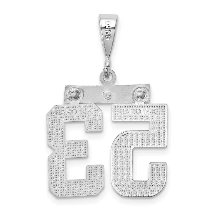 14k White Goldw Medium Polished Number 53 Charm Goldia Charm Necklaces