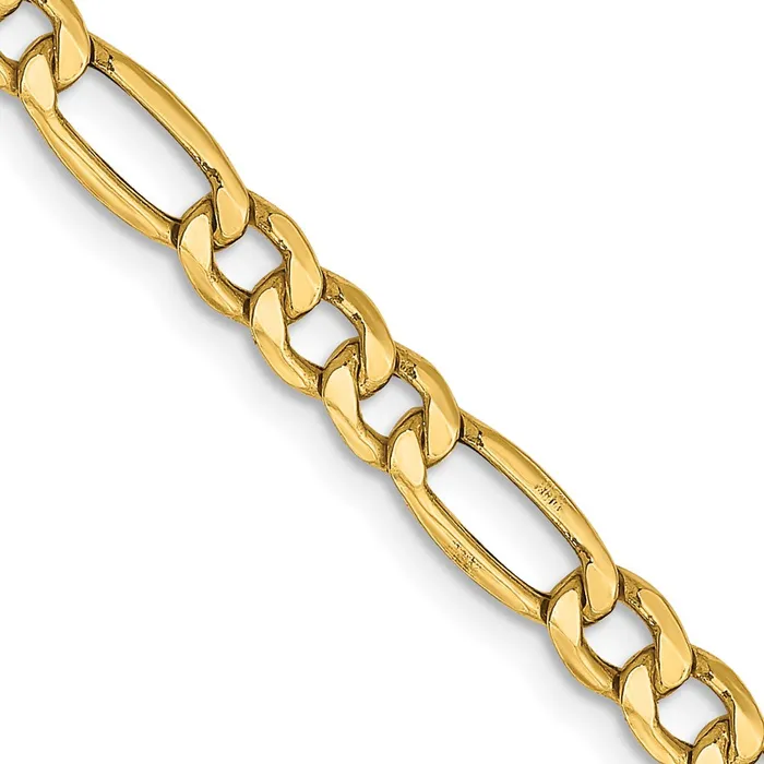 14K Yellow Gold 22 inch 42mm SemiSolid Figaro with Lobster Clasp Chain Necklace MDS Necklaces 14K Yellow Gold 22 inch 42mm SemiSolid Figaro with Lobster Clasp Chain Necklace MDS Necklaces