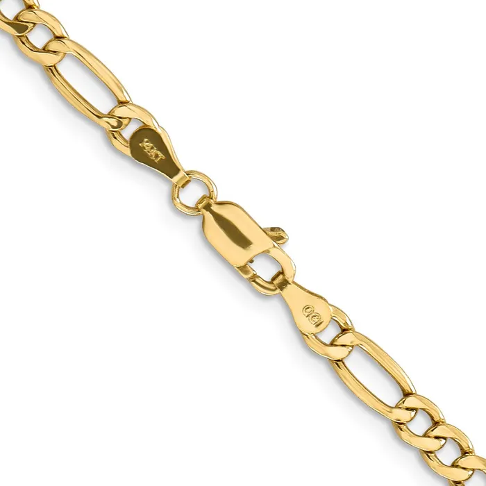 14K Yellow Gold 22 inch 42mm SemiSolid Figaro with Lobster Clasp Chain Necklace MDS Necklaces 14K Yellow Gold 22 inch 42mm SemiSolid Figaro with Lobster Clasp Chain Necklace MDS Necklaces