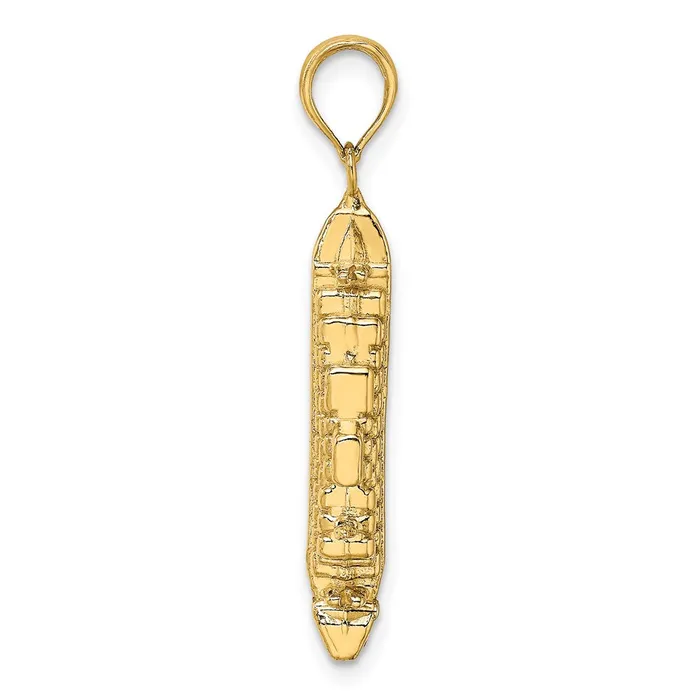 14k Yellow Gold 3D Polished Cruise Ship Charm Goldia Charm Necklaces