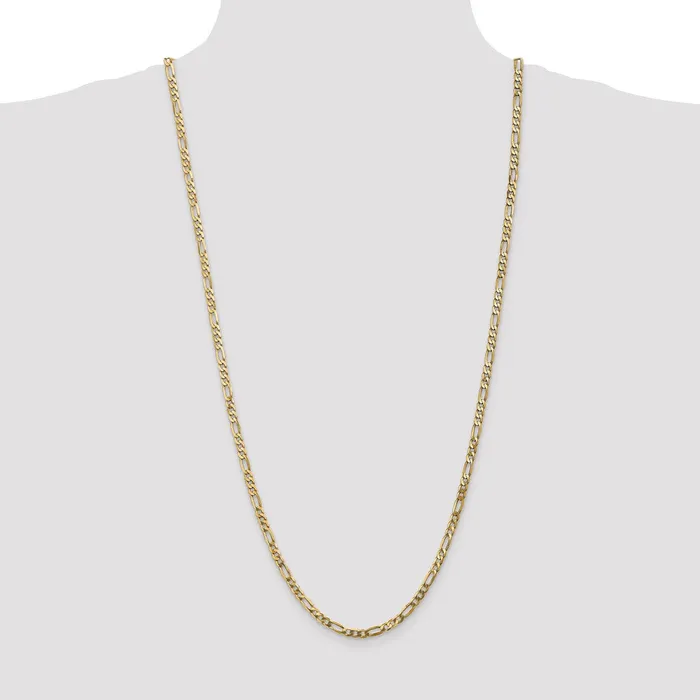 14K Yellow Gold 30 inch 4mm Flat Figaro with Lobster Clasp Chain Necklace MDS Necklaces 14K Yellow Gold 30 inch 4mm Flat Figaro with Lobster Clasp Chain Necklace MDS Necklaces