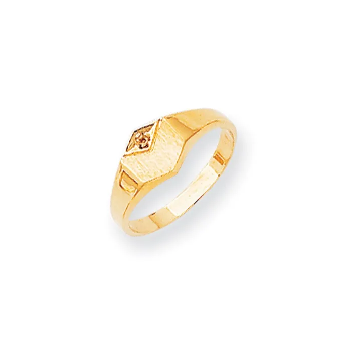 14k Yellow Gold AAA Diamond signet ring Goldia Rings