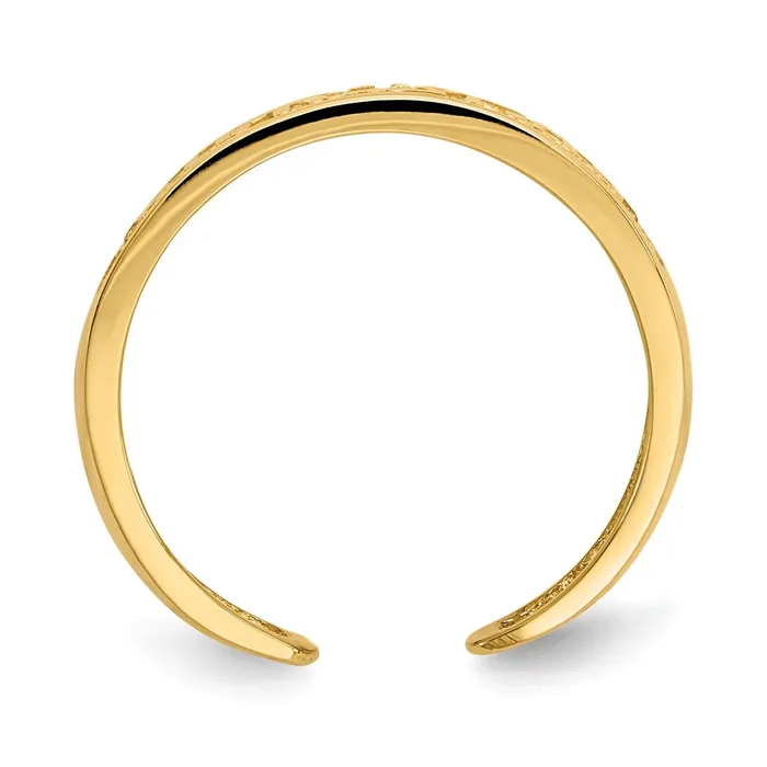 14k Yellow Gold Greek Key Toe Ring Goldia Rings