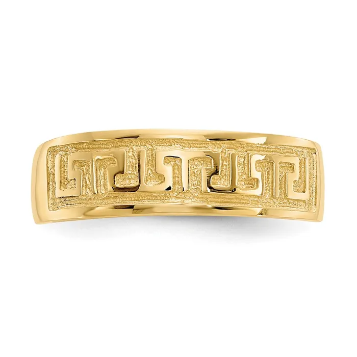 14k Yellow Gold Greek Key Toe Ring Goldia Rings