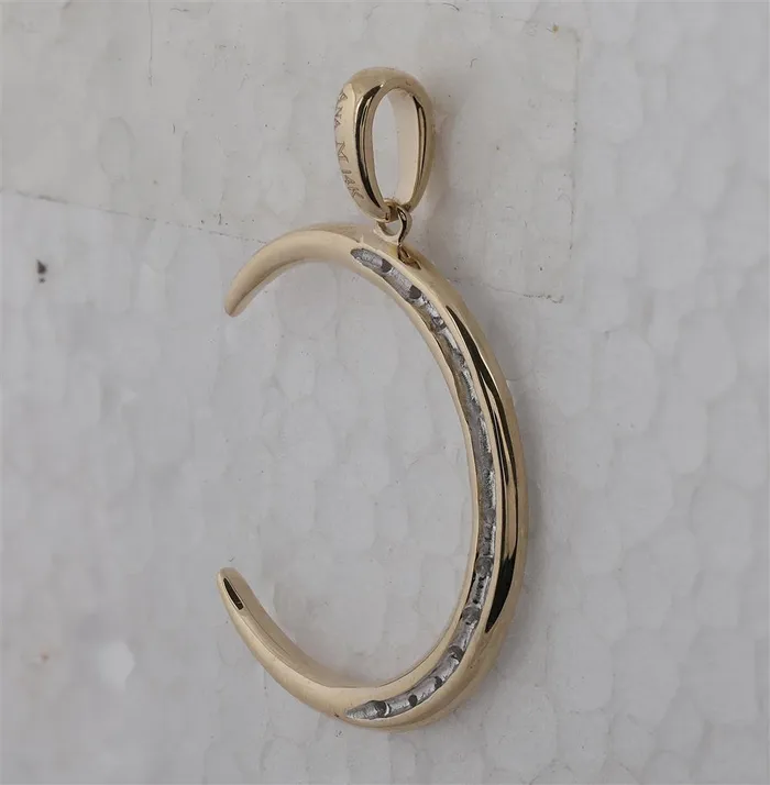 14k Yellow Gold Round Diamond Crescent Moon Pendant 16 Cttw gndatlanta Necklaces 14k Yellow Gold Round Diamond Crescent Moon Pendant 16 Cttw gndatlanta Necklaces