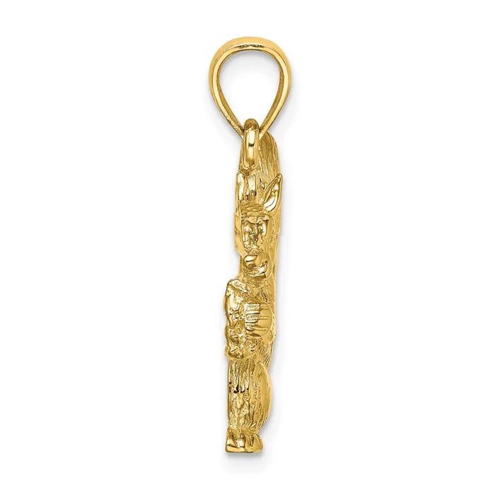 14k Yellow Gold Textured Sitting Squirrel Charm Goldia Charm Necklaces