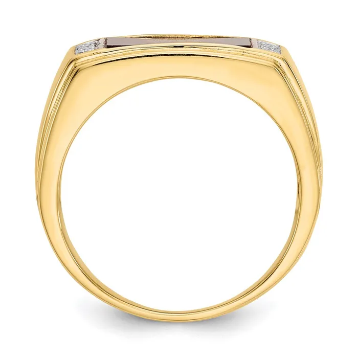 14K Yellow Gold Tigers Eye u0026 A Quality Real Diamond Mens Ring Goldia Rings