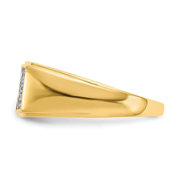 14K Yellow Gold Tigers Eye u0026 A Quality Real Diamond Mens Ring Goldia Rings