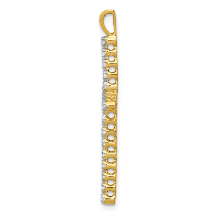 14k Yellow Rhodium and Lab Grown Diamond VSSI FGH Cross Pendant Goldia Necklaces