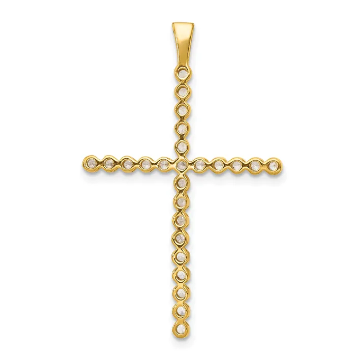 14k Yellow Rhodium and Lab Grown Diamond VSSI FGH Cross Pendant Goldia Necklaces