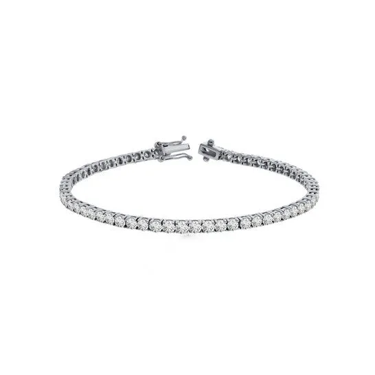 Bracelets JMS always Original Maulijewels 655 Carat Natural White Diamond GH I1I2 IGL Lab Certified Tennis Bracelet In 14K Solid White Gold With Secure Lock