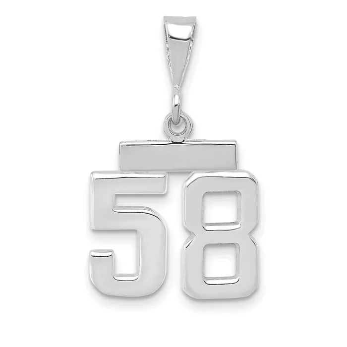 Charm Necklaces 14k White Goldw Small Polished Number 58 Charm Goldia