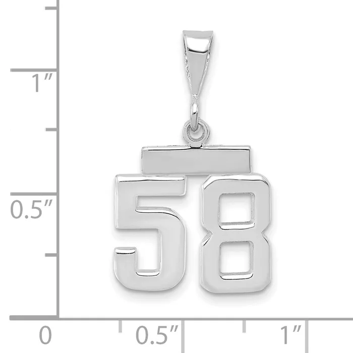 Charm Necklaces 14k White Goldw Small Polished Number 58 Charm Goldia