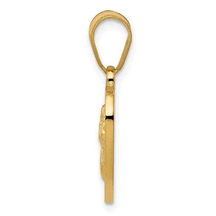 Charm Necklaces 14k Yellow Gold Polished Satin Angel Charm Goldia