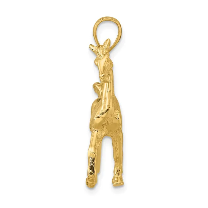 Charm Necklaces Goldia 14k Yellow Gold 3D Polished Horse Charm