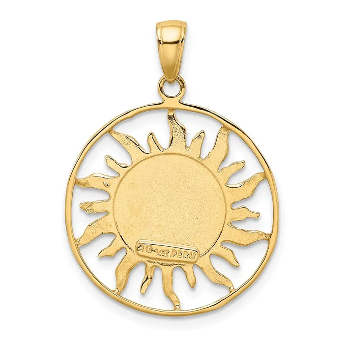 Charm Necklaces Goldia 14k Yellow Gold Diamondcut Sun with Moon and Stars Charm