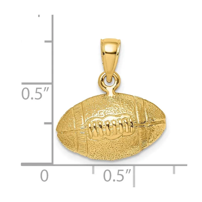 Charm Necklaces Goldia 14k Yellow Gold Polished 3D Football Charm