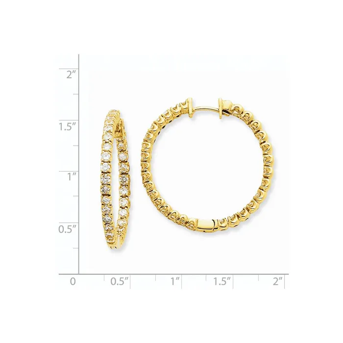 Earrings Goldia 14k Yellow Gold Real Diamond Hinged Hoop Earrings