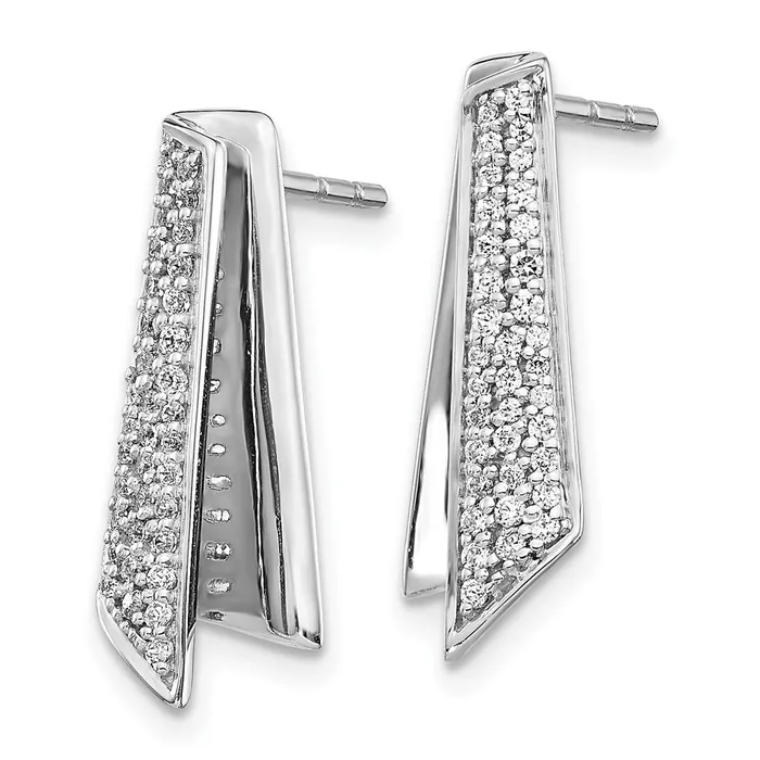 Earrings Goldia Solid 14k White Gold Simulated CZ Fancy Earrings