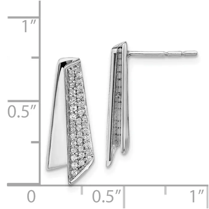 Earrings Goldia Solid 14k White Gold Simulated CZ Fancy Earrings