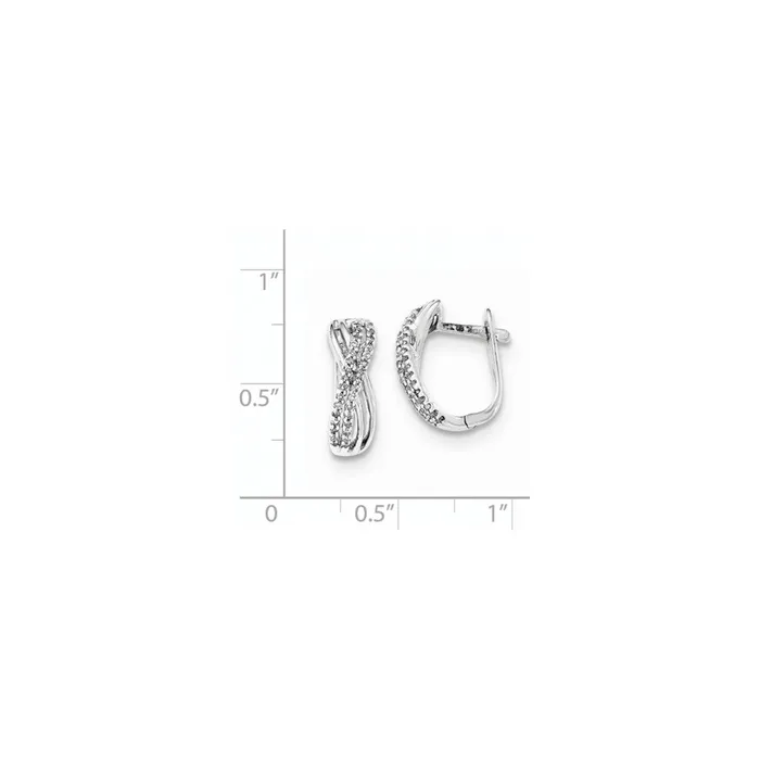 Earrings Goldia Sterling Silver Diamond Hinged Hoop Earrings