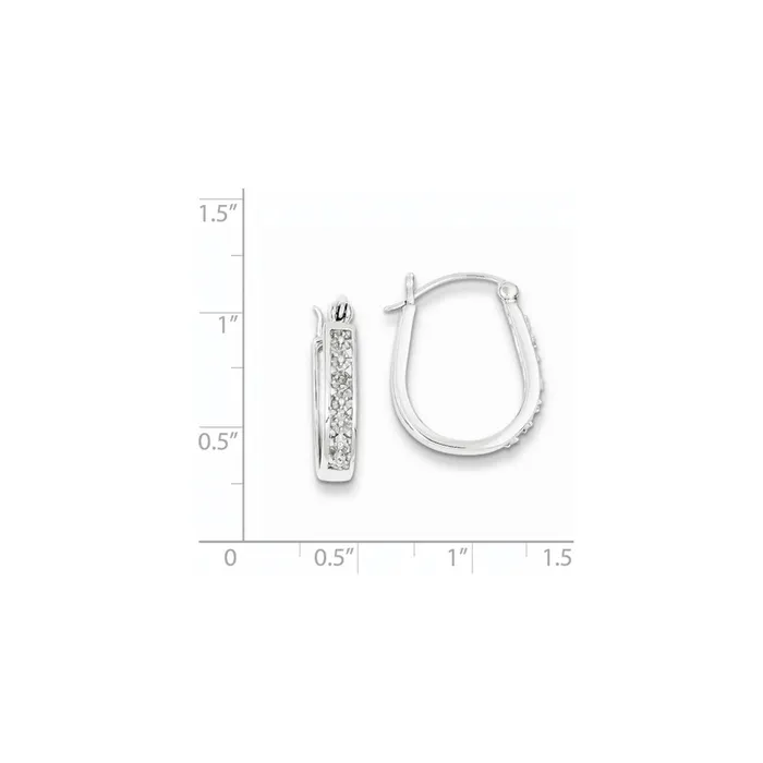 Earrings Goldia Sterling Silver Rhodium Diamond Hoop Earrings
