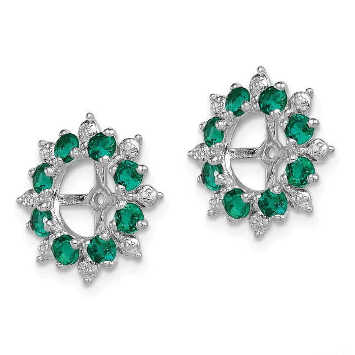Earrings Goldia Sterling Silver Rhodium Diamond u0026 Created Emerald Earring Jacket