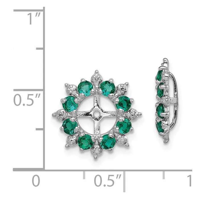 Earrings Goldia Sterling Silver Rhodium Diamond u0026 Created Emerald Earring Jacket