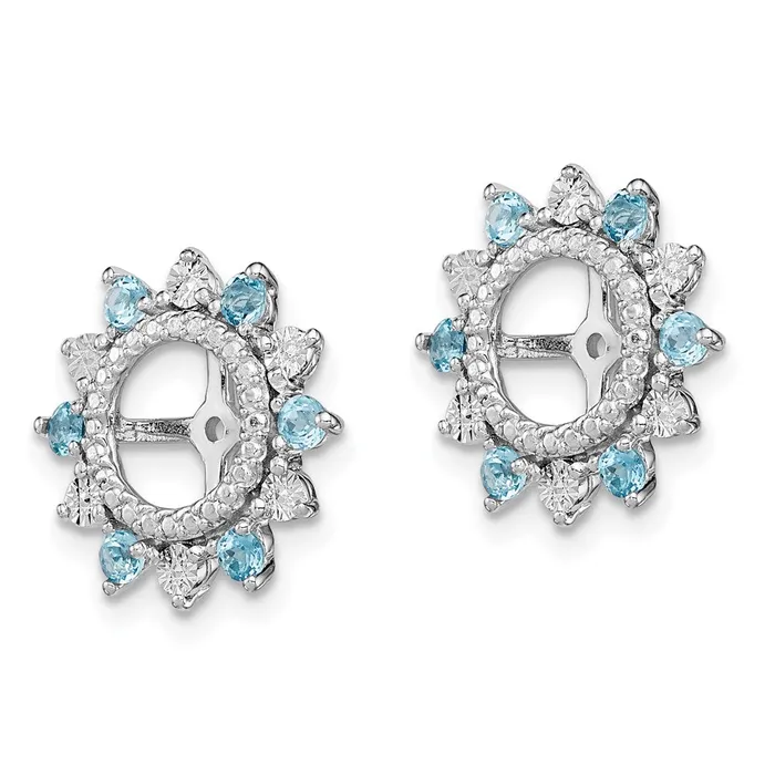Earrings Goldia Sterling Silver Rhodium Swiss Blue Topaz Earring Jacket