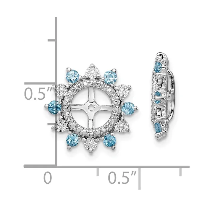 Earrings Goldia Sterling Silver Rhodium Swiss Blue Topaz Earring Jacket
