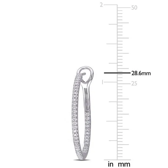 Earrings JMS always Original AMOUR 12 CT TW Diamond Vintage Hoop Earrings In 14K White Gold Earrings JMS always Original AMOUR 12 CT TW Diamond Vintage Hoop Earrings In 14K White Gold