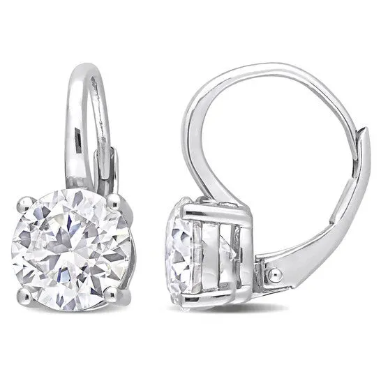 Earrings JMS always Original AMOUR 3 15 CT DEW Created Moissanite Solitaire Leverback Earrings In Sterling Silver Earrings JMS always Original AMOUR 3 15 CT DEW Created Moissanite Solitaire Leverback Earrings In Sterling Silver