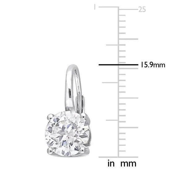 Earrings JMS always Original AMOUR 3 15 CT DEW Created Moissanite Solitaire Leverback Earrings In Sterling Silver Earrings JMS always Original AMOUR 3 15 CT DEW Created Moissanite Solitaire Leverback Earrings In Sterling Silver