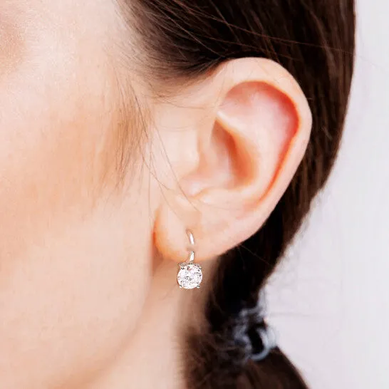 Earrings JMS always Original AMOUR 3 15 CT DEW Created Moissanite Solitaire Leverback Earrings In Sterling Silver Earrings JMS always Original AMOUR 3 15 CT DEW Created Moissanite Solitaire Leverback Earrings In Sterling Silver