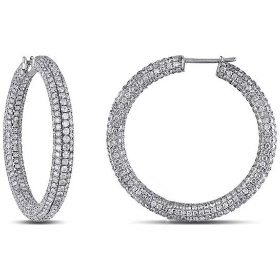 Earrings JMS always Original AMOUR 8 38 CT TW Diamond Hoop Earrings In 18k White Gold Earrings JMS always Original AMOUR 8 38 CT TW Diamond Hoop Earrings In 18k White Gold
