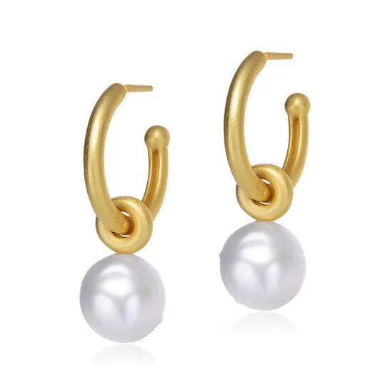 Earrings JMS always Original Megan Walford 925 Sterling Silver Gold Plated Freshwater Pearl Hoop Earrings Earrings JMS always Original Megan Walford 925 Sterling Silver Gold Plated Freshwater Pearl Hoop Earrings