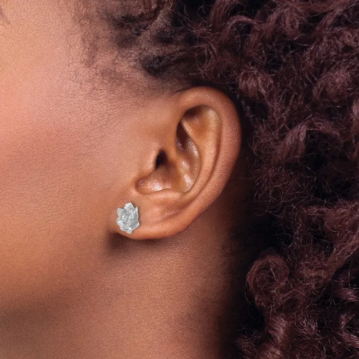 Earrings Solid 14k White Gold A Simulated CZ earring Goldia Earrings Solid 14k White Gold A Simulated CZ earring Goldia