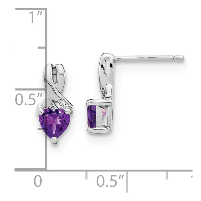 Earrings Sterling Silver Amethyst and Real Diamond Earrings Goldia