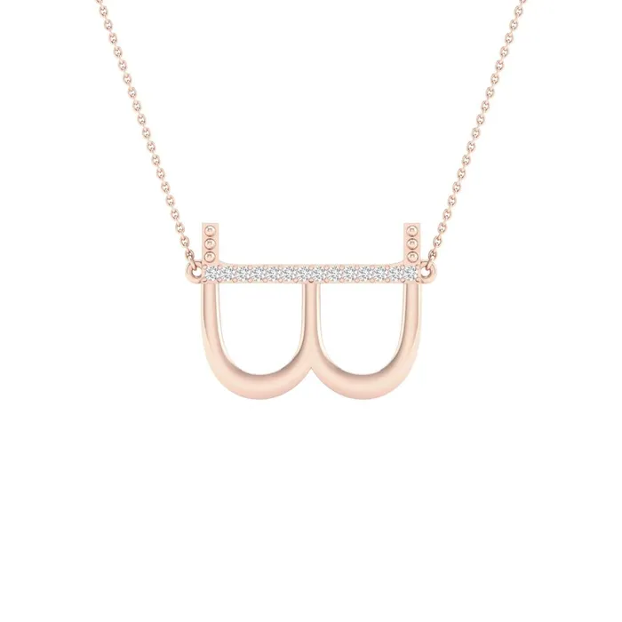 gndatlanta Necklaces 10k Rose Gold Round Diamond Initial B Letter Necklace 120 Cttw gndatlanta Necklaces 10k Rose Gold Round Diamond Initial B Letter Necklace 120 Cttw